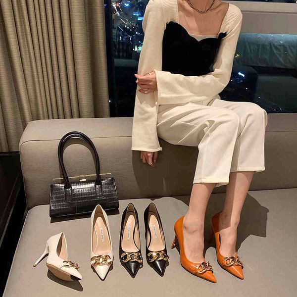 dress shoes pointed toe women pumps metal chain shallow design thin high heels orange office work woman size 35-39 6osx, Black
dress shoes pointed toe women pumps metal chain shallow design thin high heels orange office work woman size 35-39 6osx, Black