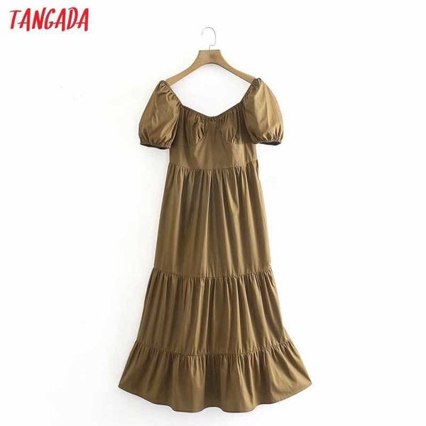 tangada summer fashion women solid long dress puff short sleeve back zipper high street ladies dress xn250 210609, Black;gray
tangada summer fashion women solid long dress puff short sleeve back zipper high street ladies dress xn250 210609, Black;gray