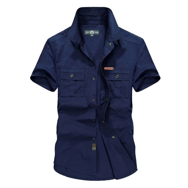 shirts summer men's fashion casual short sleeve cotton male military style camisa 210721, White;black
shirts summer men's fashion casual short sleeve cotton male military style camisa 210721, White;black