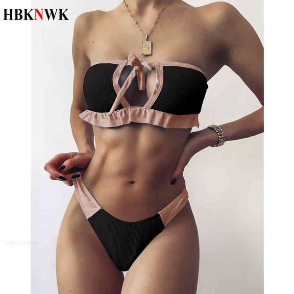 frilled bandeau new bikini set women 2021 cut out swimsuit splicing swimwear two-pieces bikinis bathing suit for woman swim, White;black
frilled bandeau new bikini set women 2021 cut out swimsuit splicing swimwear two-pieces bikinis bathing suit for woman swim, White;black