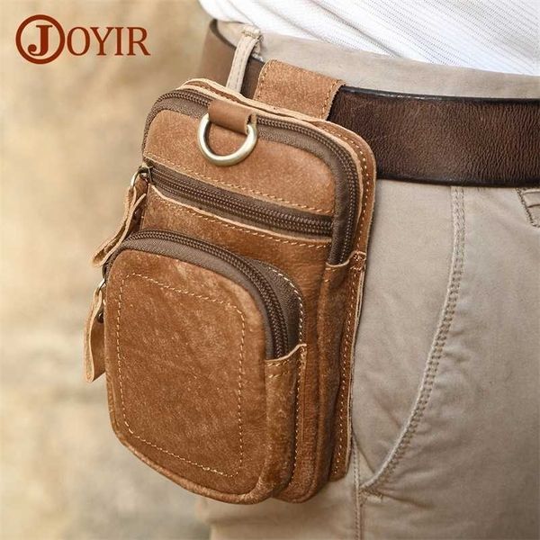 joyir men's waist bag genuine leather belt phone pouch vintage man pack with hook travel male fanny pack 211214
joyir men's waist bag genuine leather belt phone pouch vintage man pack with hook travel male fanny pack 211214