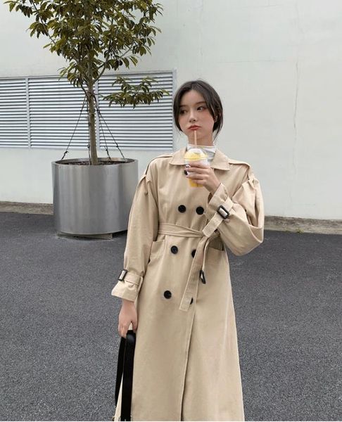 women's trench coats long casual over-the-knee coat elegant loose fashion jacket h247, Tan;black
women's trench coats long casual over-the-knee coat elegant loose fashion jacket h247, Tan;black