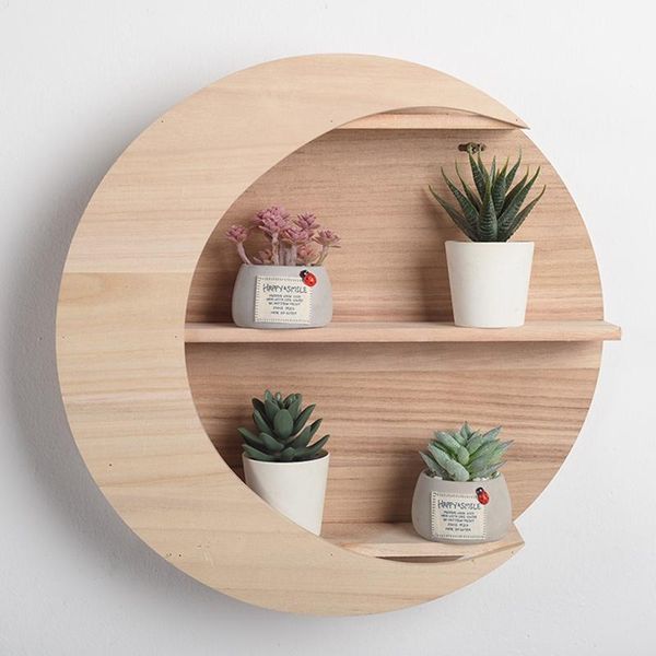 nordic round wooden wall-mounted moon shaped frame simple art hanging flower pot storage shelf home supplies kitchen & organization
nordic round wooden wall-mounted moon shaped frame simple art hanging flower pot storage shelf home supplies kitchen & organization