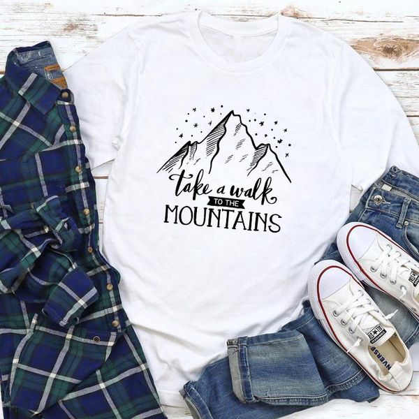 women's t-shirt take a walk to the mountains aesthetic short sleeve hiking tshirt casual women adventure graphic tees, White
women's t-shirt take a walk to the mountains aesthetic short sleeve hiking tshirt casual women adventure graphic tees, White