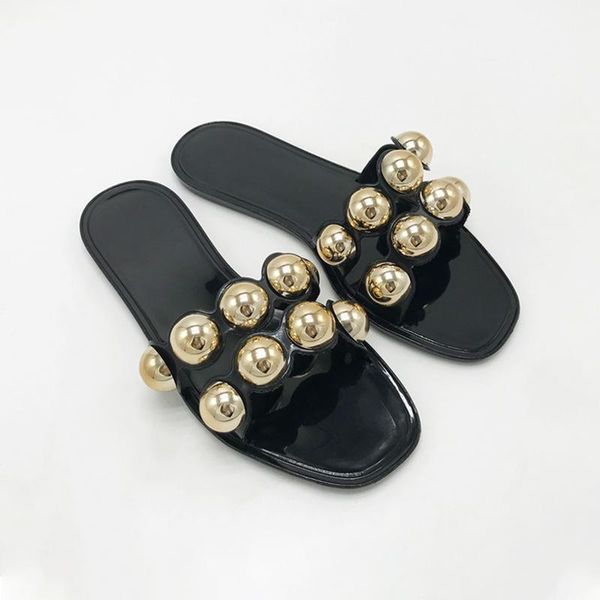sandals outdoor flat women's jelly metal bead beach shoes casual slippers zapatillas mujer female footwear, Black
sandals outdoor flat women's jelly metal bead beach shoes casual slippers zapatillas mujer female footwear, Black