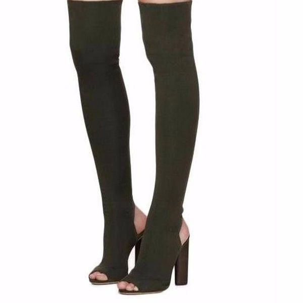 boots peep toe thick heels knit stretch ladies thigh high women spring autume party dress fashion shoes, Black
boots peep toe thick heels knit stretch ladies thigh high women spring autume party dress fashion shoes, Black