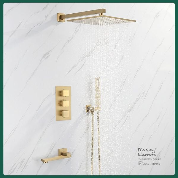 thermostatic bathroom shower faucet in wall brushed gold bath & set mixer and rainfall sets
thermostatic bathroom shower faucet in wall brushed gold bath & set mixer and rainfall sets