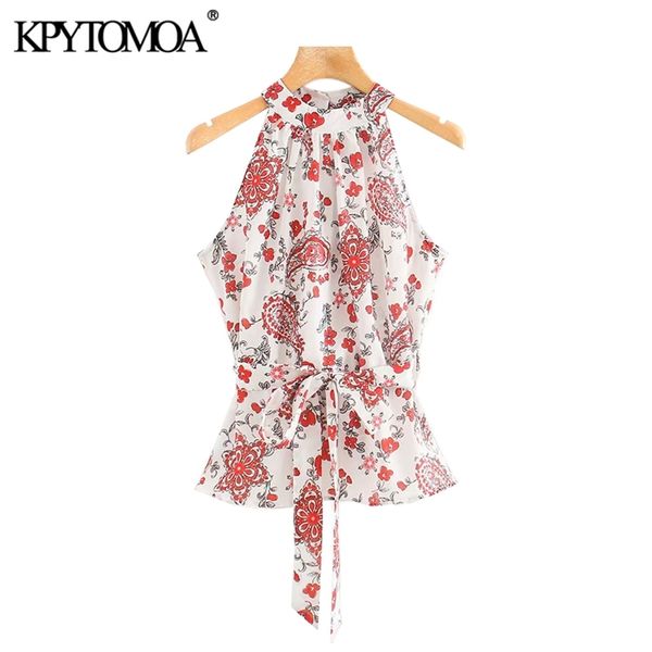 women fashion with belt paisley print blouses vintage sleeveless back zipper halter female shirts blusas chic 210420, White
women fashion with belt paisley print blouses vintage sleeveless back zipper halter female shirts blusas chic 210420, White