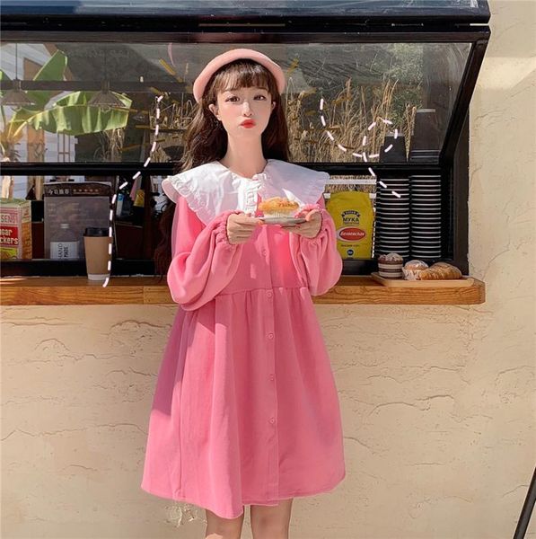 casual dresses ruffles women's clothing fashion brand sweet beauty vestidos korean style spring fall loose mini dress pink yellow kawai, Black;gray
casual dresses ruffles women's clothing fashion brand sweet beauty vestidos korean style spring fall loose mini dress pink yellow kawai, Black;gray