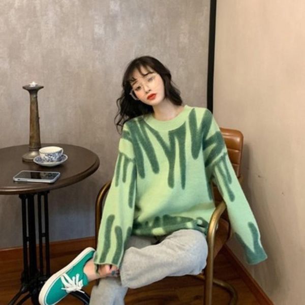 elegant green striped print oversized pullovers women winter o-neck loose long sweaters streetwear warm outerwear women's, White;black
elegant green striped print oversized pullovers women winter o-neck loose long sweaters streetwear warm outerwear women's, White;black