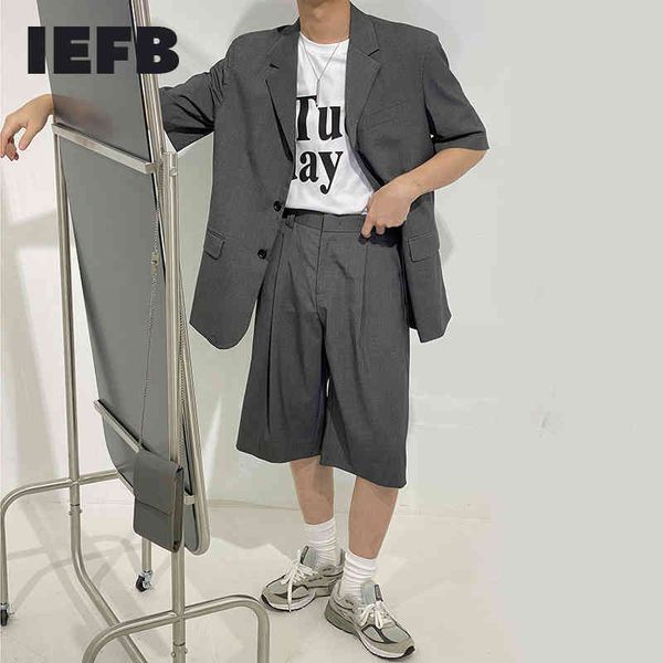 iefb korean trend grey blazer loose fashion british niche design summer notched short sleeve men's suit coats 9y6934 210524, White;black
iefb korean trend grey blazer loose fashion british niche design summer notched short sleeve men's suit coats 9y6934 210524, White;black