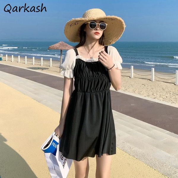 women's swimwear cover-up women black beach wear summer ins ropa playa mujer 2021 one piece korean fashion holiday patchwork college, White;black
women's swimwear cover-up women black beach wear summer ins ropa playa mujer 2021 one piece korean fashion holiday patchwork college, White;black