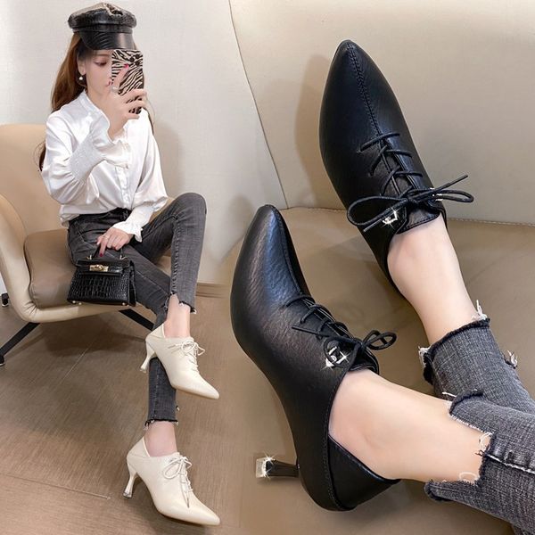 luxury dress shoes high 2021 and autumn soft leather thin heel deep mouth single small women's sho spring middle heels, Black
luxury dress shoes high 2021 and autumn soft leather thin heel deep mouth single small women's sho spring middle heels, Black