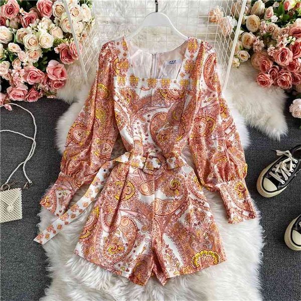 spring autumn square-neck one-piece women's trousers ethnic style printed lantern sleeves lace up thin wide-leg pants uk628 210506, Black;white
spring autumn square-neck one-piece women's trousers ethnic style printed lantern sleeves lace up thin wide-leg pants uk628 210506, Black;white
