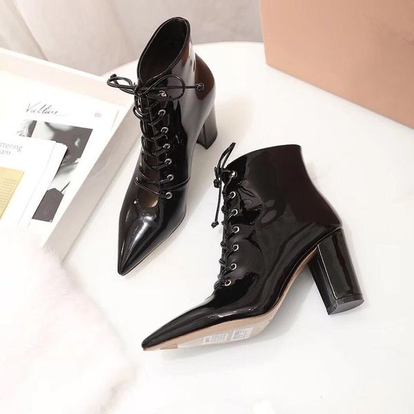 boots suede leather pointed toe cross tied lace up lady ankle women cut-out braided chunky heels motorcycle patent, Black
boots suede leather pointed toe cross tied lace up lady ankle women cut-out braided chunky heels motorcycle patent, Black