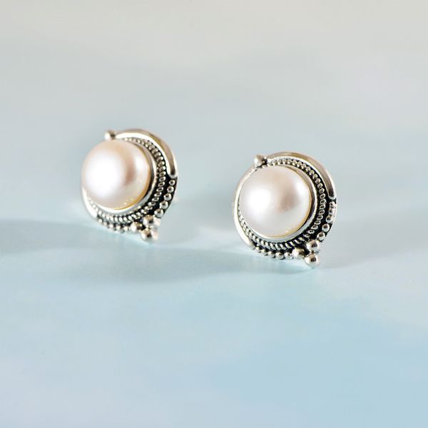 meibapj real s925 sterling silver retro national style oval inlaid natural pearl women's fashion earrings exquisite gift jewelry, Golden
meibapj real s925 sterling silver retro national style oval inlaid natural pearl women's fashion earrings exquisite gift jewelry, Golden