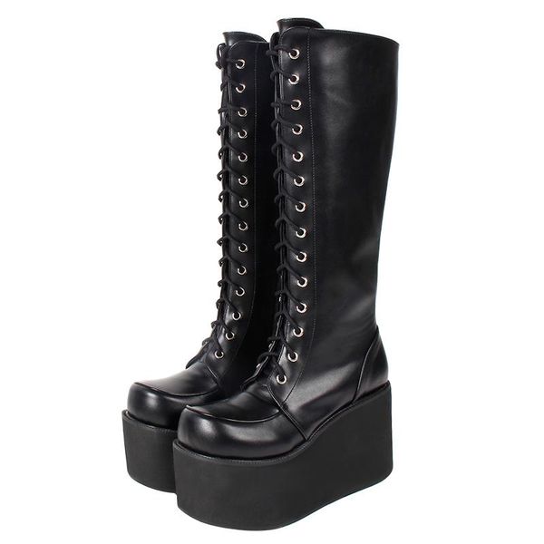 angelic imprint women motorcycle cool punk boots lady lolita shoes woman high heels pumps wedges platforms round head 9712 10cm, Black
angelic imprint women motorcycle cool punk boots lady lolita shoes woman high heels pumps wedges platforms round head 9712 10cm, Black