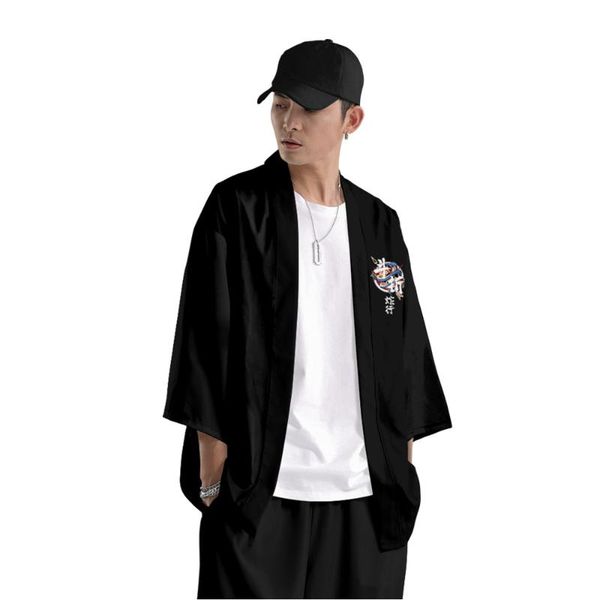summer samurai kimono men streetwear haori yukata japanese black snake print cardigan and pant suit ethnic clothing, Red
summer samurai kimono men streetwear haori yukata japanese black snake print cardigan and pant suit ethnic clothing, Red