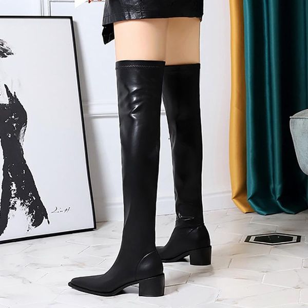 boots meriahzheng fashion thick heel pointed toe leather nightclub high over the knee long women ds, Black
boots meriahzheng fashion thick heel pointed toe leather nightclub high over the knee long women ds, Black