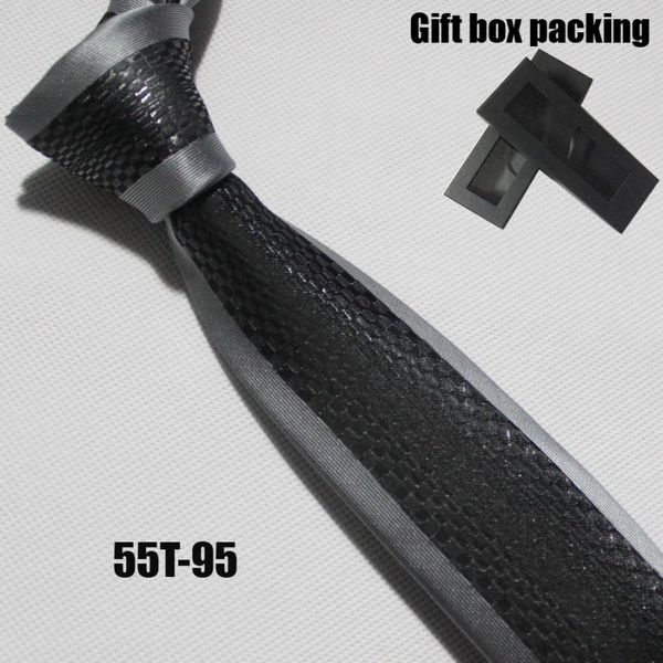 bow ties lingyao designer's skinny tie unique panel necktie silver border with black plaids gravata in gift bix, Black;gray
bow ties lingyao designer's skinny tie unique panel necktie silver border with black plaids gravata in gift bix, Black;gray