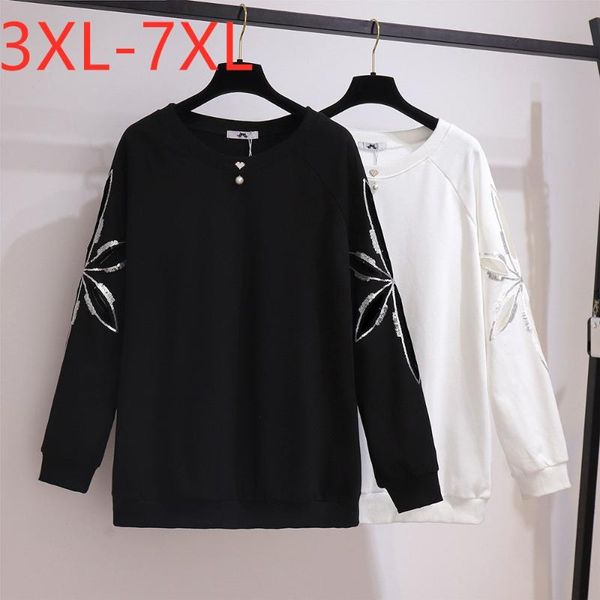 women's t-shirt ladies autumn winter plus size for women large long sleeve loose black sequins cotton thick 3xl 4xl 5xl 6xl 7xl, White
women's t-shirt ladies autumn winter plus size for women large long sleeve loose black sequins cotton thick 3xl 4xl 5xl 6xl 7xl, White