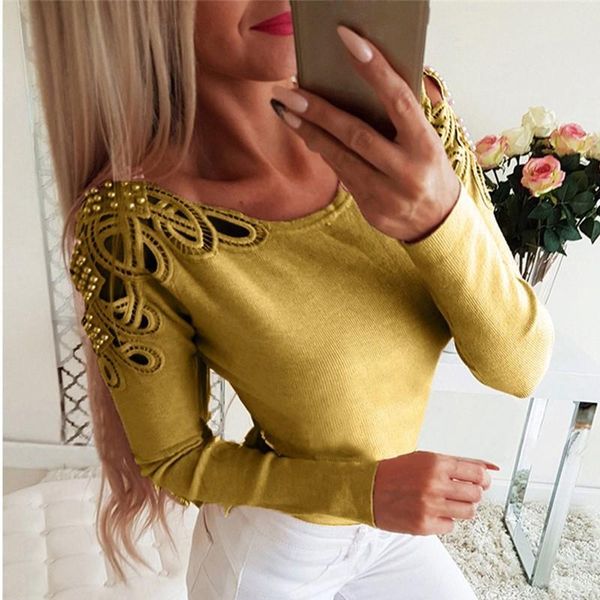women's sweaters women sweater autumn hollow out pearl female pullover long sleeve solid ladies knitwear knitted, White;black
women's sweaters women sweater autumn hollow out pearl female pullover long sleeve solid ladies knitwear knitted, White;black