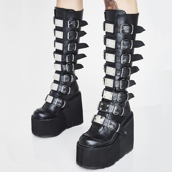 boots ladies high calf winter fashion solid color gothic women platform punk black buckle thick heel autumn female
boots ladies high calf winter fashion solid color gothic women platform punk black buckle thick heel autumn female