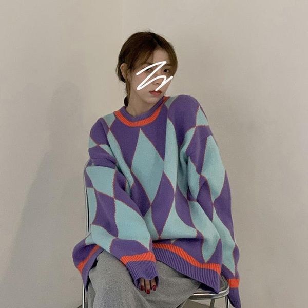 women's sweaters pullovers women lazy arrive autumn loose college japanese style knitted thicker sweater female casual fashion argyle s, White;black
women's sweaters pullovers women lazy arrive autumn loose college japanese style knitted thicker sweater female casual fashion argyle s, White;black