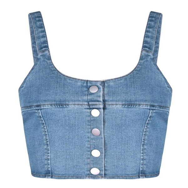 women's tanks & camis 2021 women crop summer button sleeveless tank cropped feminino ladies streetwear denim vest camisole, White
women's tanks & camis 2021 women crop summer button sleeveless tank cropped feminino ladies streetwear denim vest camisole, White