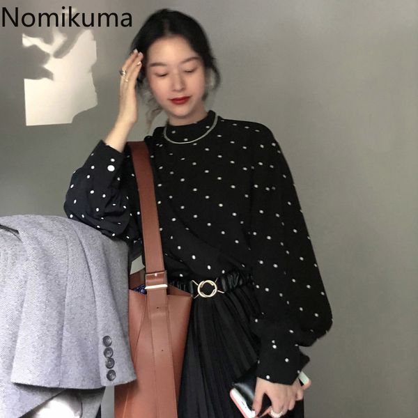 nomikuma retro polka-dot shirt women chic autumn winter loose half turtleneck puff sleeve blouse female korean style blusa 3d684 210514, White
nomikuma retro polka-dot shirt women chic autumn winter loose half turtleneck puff sleeve blouse female korean style blusa 3d684 210514, White