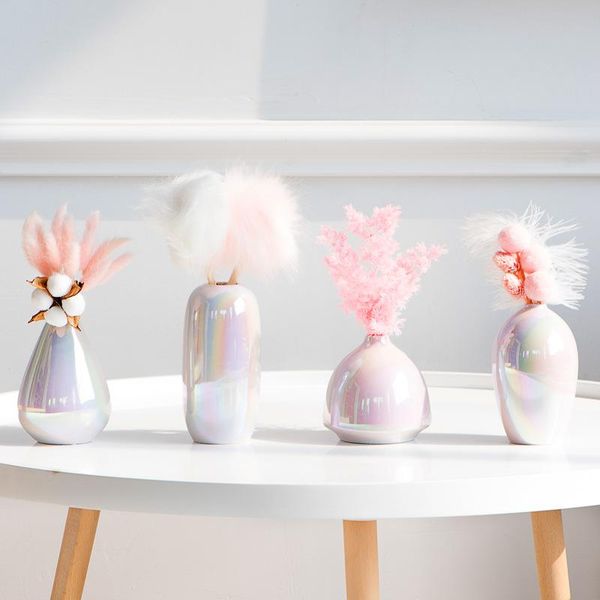 vases light luxury pink ceramic vase creative rainbow laser color tableartificial flower inserted home decor ornaments
vases light luxury pink ceramic vase creative rainbow laser color tableartificial flower inserted home decor ornaments