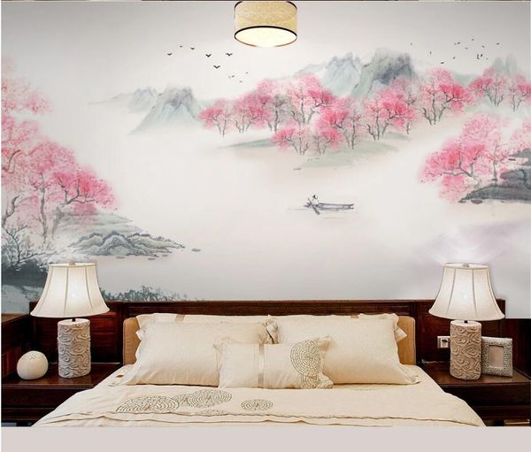 wallpapers ainyoousem chinese ink landscape peach blossom background wall wallpaper papel de parede 3d stickers 
wallpapers ainyoousem chinese ink landscape peach blossom background wall wallpaper papel de parede 3d stickers
