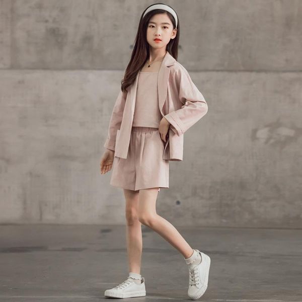 clothing sets 2021 summer girls small suit british style blazer + vest shorts 3 pieces solid fashion clothes girl, White
clothing sets 2021 summer girls small suit british style blazer + vest shorts 3 pieces solid fashion clothes girl, White