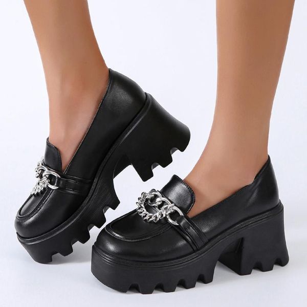 dress shoes women brand fashion platform chunky slip on goth metal chain loafers woman casual leisure punk cool pumps, Black
dress shoes women brand fashion platform chunky slip on goth metal chain loafers woman casual leisure punk cool pumps, Black