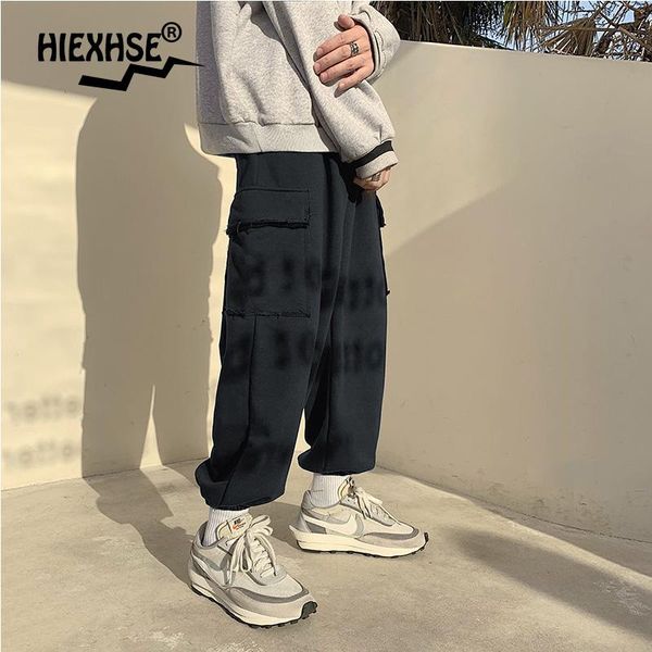men jogger pants 2021 spring outdoor casual sweat straight trouser elastic waist multi-pocket wild trousers men's, Black
men jogger pants 2021 spring outdoor casual sweat straight trouser elastic waist multi-pocket wild trousers men's, Black