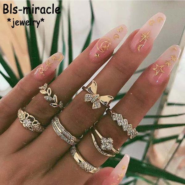 cluster rings vintage gold crystal butterfly flowers leaves geometry ring sets for women boho adjustable fashion female wedding gift, Golden;silver
cluster rings vintage gold crystal butterfly flowers leaves geometry ring sets for women boho adjustable fashion female wedding gift, Golden;silver