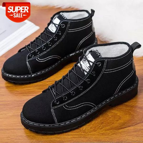 high men canvas shoes lace-up casual martin boots non slip snow flats winter warm plush driving student footwear #uf43
high men canvas shoes lace-up casual martin boots non slip snow flats winter warm plush driving student footwear #uf43