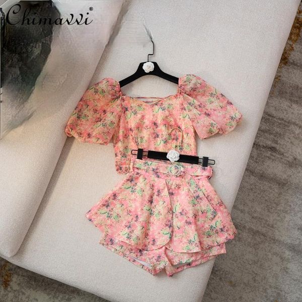 women's tracksuits 2021 summer kawaii girl short puff sleeve backless floral print high waist mesh shorts two piece suit, Gray
women's tracksuits 2021 summer kawaii girl short puff sleeve backless floral print high waist mesh shorts two piece suit, Gray