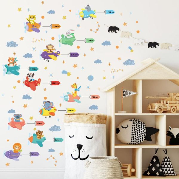 wall stickers cute multi-color cartoon rocket animal pattern wallpaper sticker for kids' room livingroom child height marking
wall stickers cute multi-color cartoon rocket animal pattern wallpaper sticker for kids' room livingroom child height marking