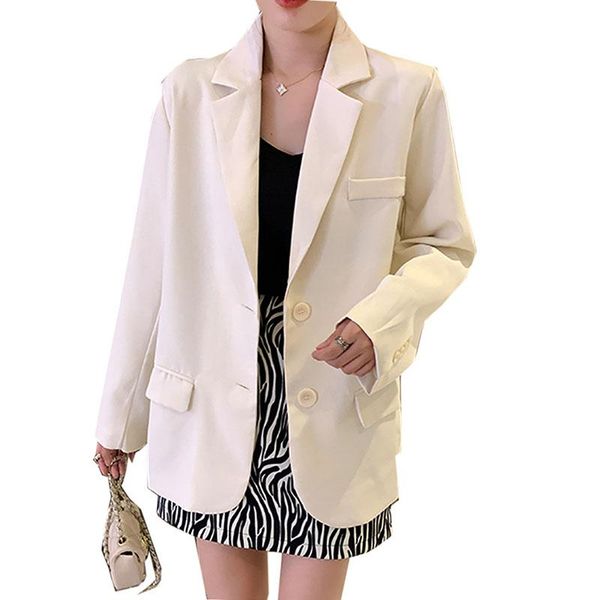 women's suits & blazers 2021 spring women solid color blazer jacket loose coat office lady work style small suit single button street t, White;black
women's suits & blazers 2021 spring women solid color blazer jacket loose coat office lady work style small suit single button street t, White;black
