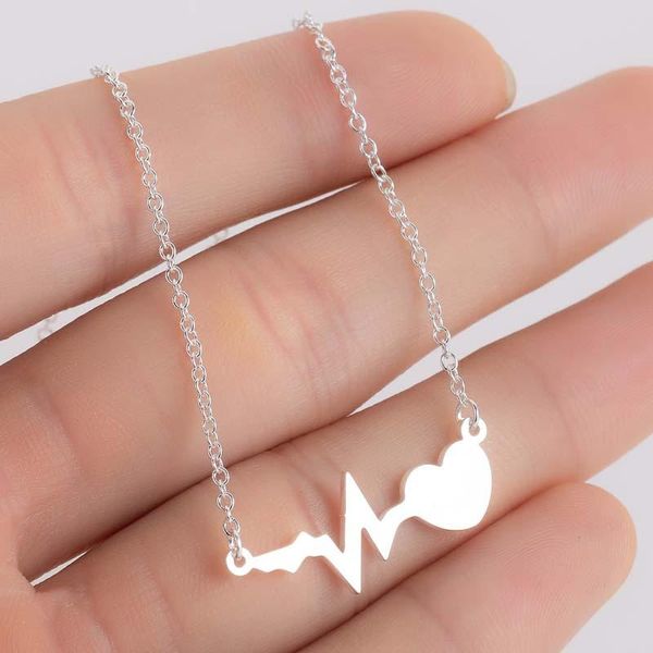 chokers wangaiyao2021 fashion stainless steel heartbeat necklace female personality creative love ladies item jewelry holiday gifts, Golden;silver
chokers wangaiyao2021 fashion stainless steel heartbeat necklace female personality creative love ladies item jewelry holiday gifts, Golden;silver