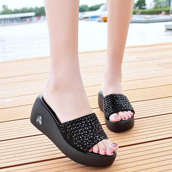 dress shoes women sandals thick bottom platform wedges women's peep toe slipper bling leather summer slide size dropship, Black
dress shoes women sandals thick bottom platform wedges women's peep toe slipper bling leather summer slide size dropship, Black
