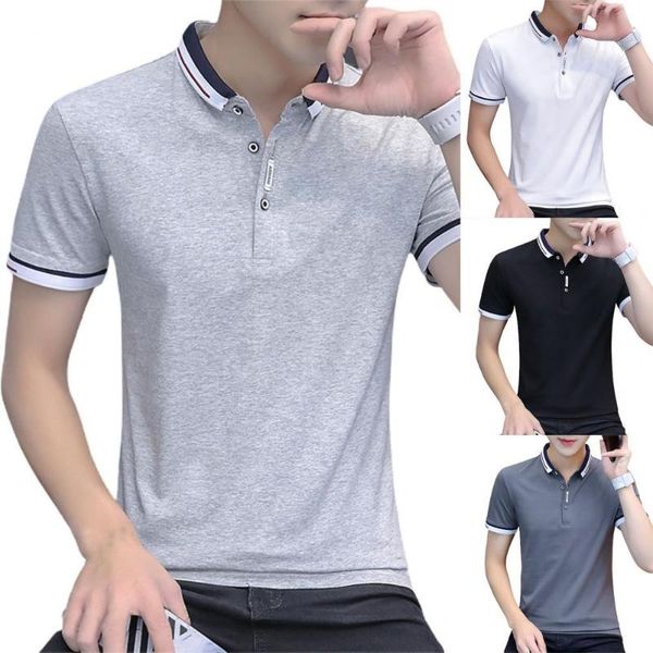 men's polos summer fashion casual men t-shirts short sleeve turn-down collar elastic slim-fit plain t-shirt sport clothing, White;black
men's polos summer fashion casual men t-shirts short sleeve turn-down collar elastic slim-fit plain t-shirt sport clothing, White;black