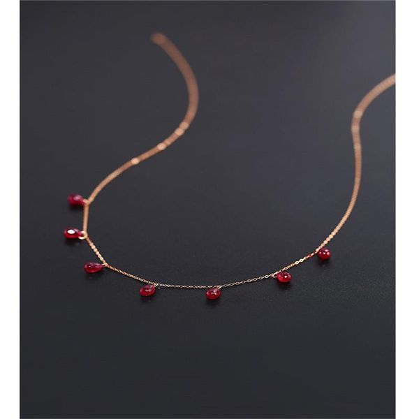 gypsophila faceted ruby necklace female 18k rose gold clavicle color treasure pendant gift chains, Silver
gypsophila faceted ruby necklace female 18k rose gold clavicle color treasure pendant gift chains, Silver