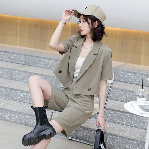 women's tracksuits spring summer solid blazer casual shorts suits 2021 female lapel fashion loose women ladies streetwear two piece se, Gray
women's tracksuits spring summer solid blazer casual shorts suits 2021 female lapel fashion loose women ladies streetwear two piece se, Gray