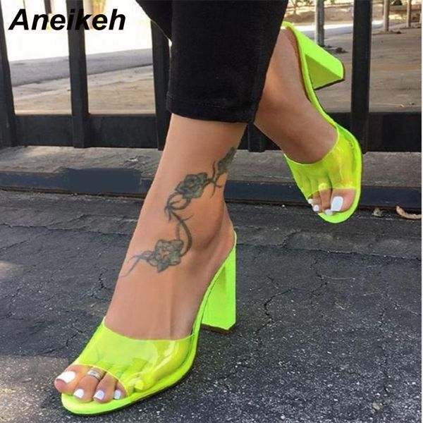 aneikeh 2021 summer pvc slippers peep toe shallow mixed color square heel fashion classics women shoes zapatos de mujer sexy, Black
aneikeh 2021 summer pvc slippers peep toe shallow mixed color square heel fashion classics women shoes zapatos de mujer sexy, Black