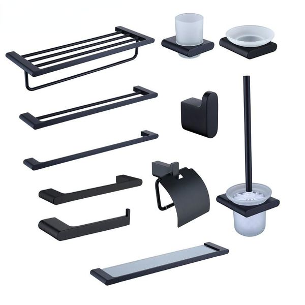 bath accessory set heavy duty bathroom accessories hardware sets towel rack bar ring coat hook toilet paper holder brush soap dish, black
bath accessory set heavy duty bathroom accessories hardware sets towel rack bar ring coat hook toilet paper holder brush soap dish, black