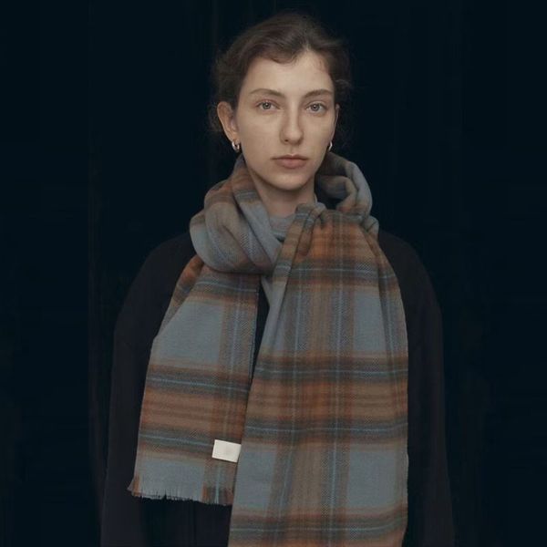 east gate plaid taped cloth tassel imitation cashmere scarf versatile in winter student long shawl two bibs, Blue;gray
east gate plaid taped cloth tassel imitation cashmere scarf versatile in winter student long shawl two bibs, Blue;gray