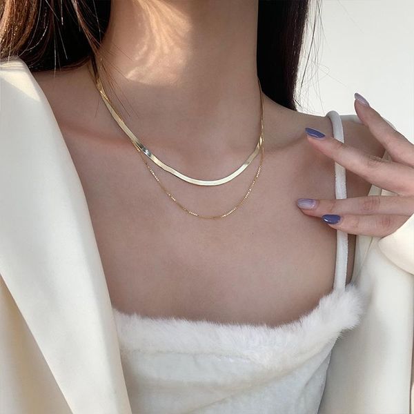 pendant necklaces double layers box chain for women snake gold girls statement choker wedding jewelry, Silver
pendant necklaces double layers box chain for women snake gold girls statement choker wedding jewelry, Silver