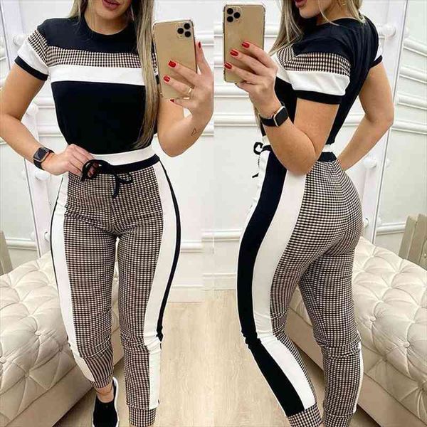 women long short sleeve two pieces suits round neck pullover trousers female color block outfits for summer fall s l xl, Gray
women long short sleeve two pieces suits round neck pullover trousers female color block outfits for summer fall s l xl, Gray